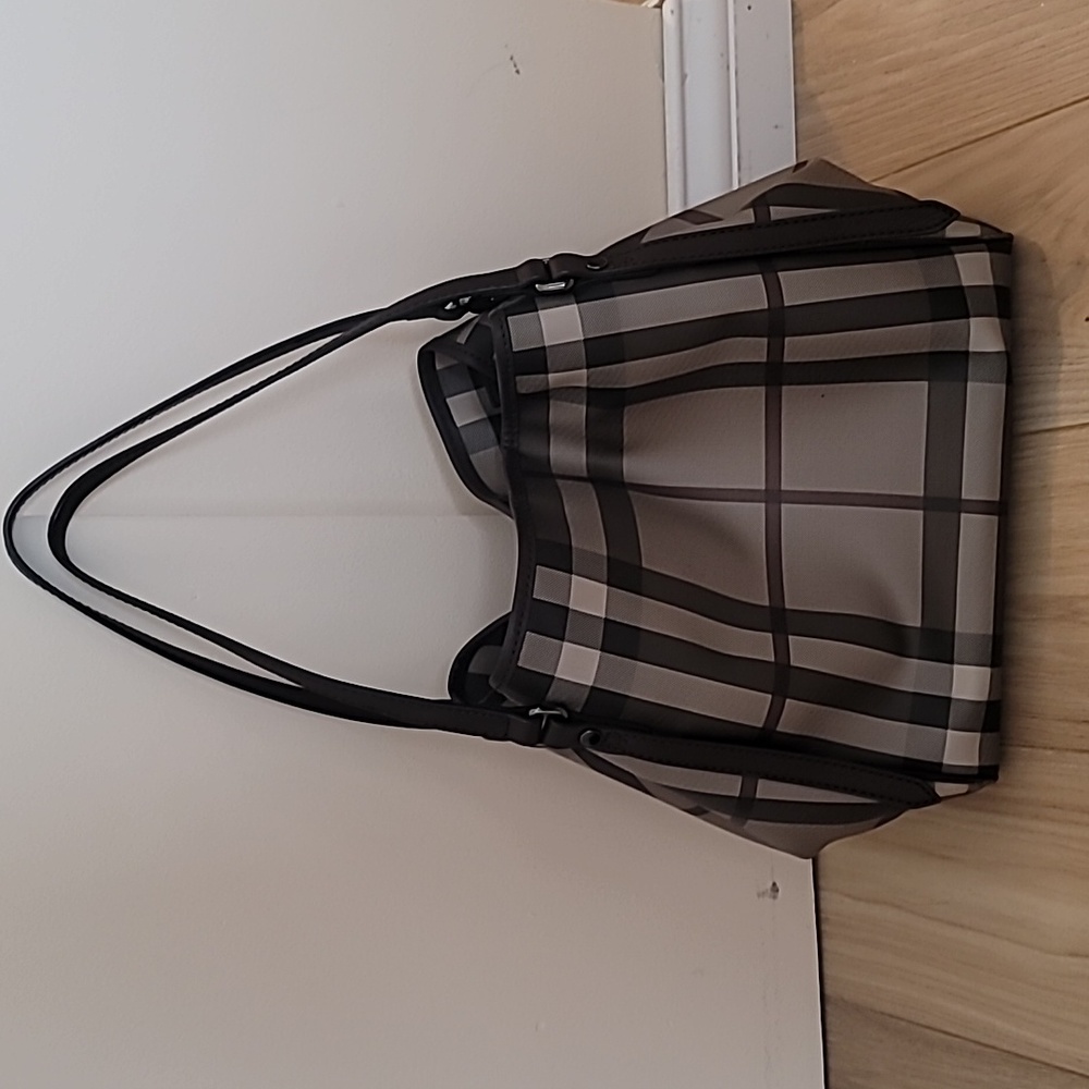 Burberry vintage Smoked check coated canvas Canterbury tote